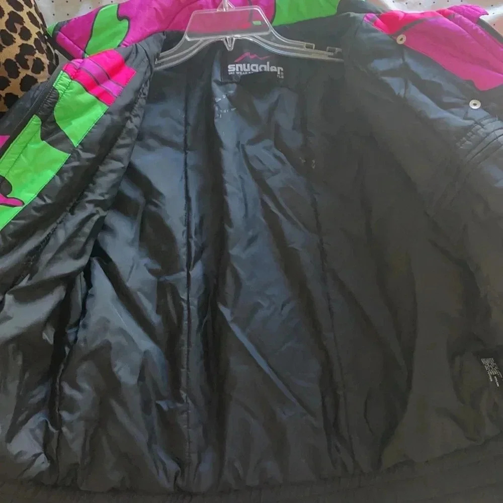 Vintage Retro Neon 80s 90s Snuggler Ski Fantasy Snow Jacket Ladies Sz M - Picture 9 of 11